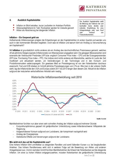 Kathrein - Ausblick Kapitalmärkte (20.04.2021) 