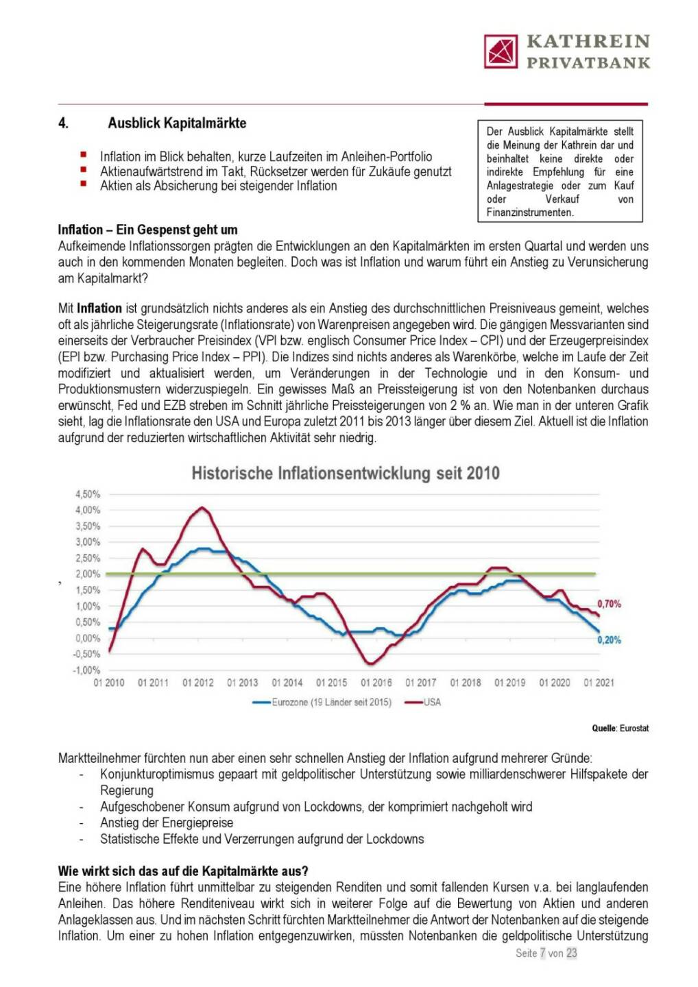 Kathrein - Ausblick Kapitalmärkte