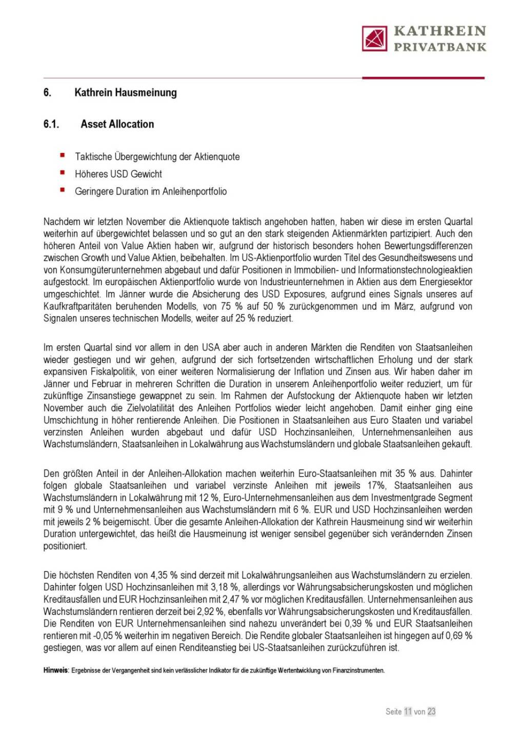 Kathrein - Asset Allocation