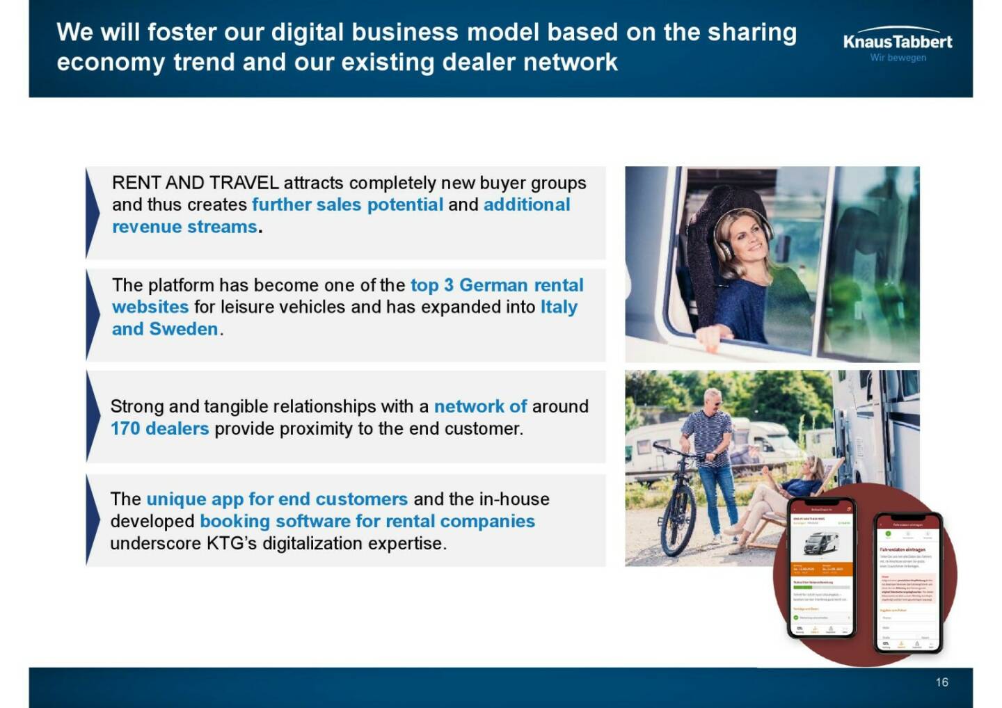 Knaus Tabbert - We will foster our digital business model based on the sharing economy trend and our existing dealer network