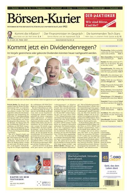 Die Aktionäre haben im vergangenen Jahr oftmals vergeblich auf die Dividende gewartet ... das könnte sich bald ändern. Mehr dazu im aktuellen Börsen-Kurier. (23.04.2021) 