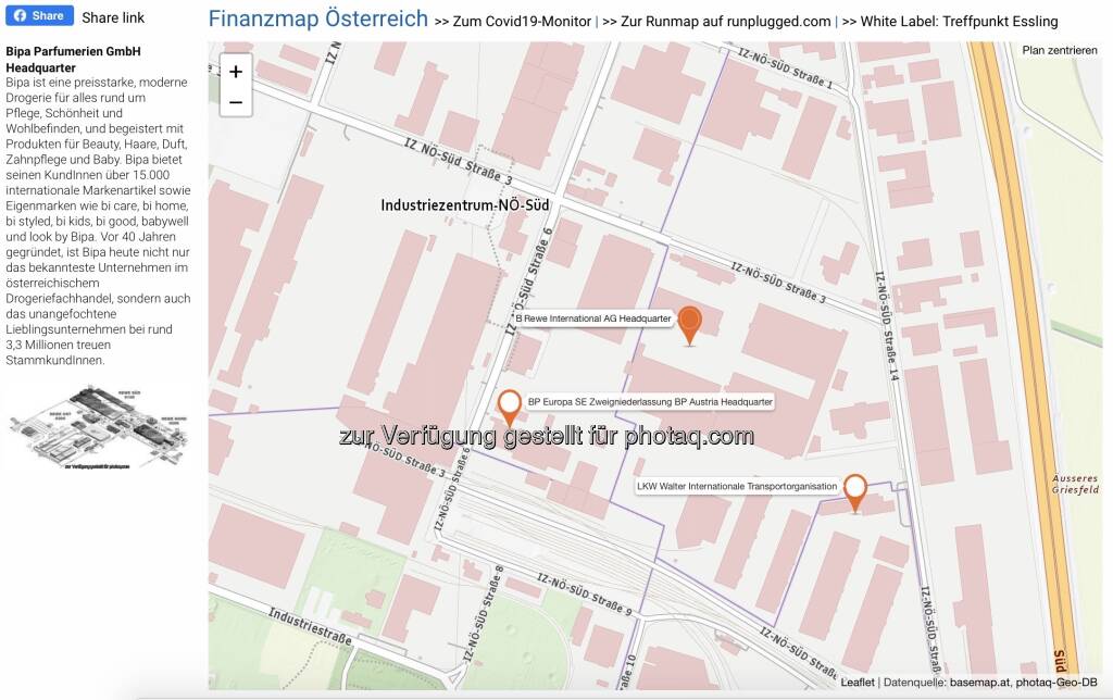 Bipa Parfumerien GmbH Headquarter auf http://www.boerse-social.com/finanzmap (27.04.2021) 