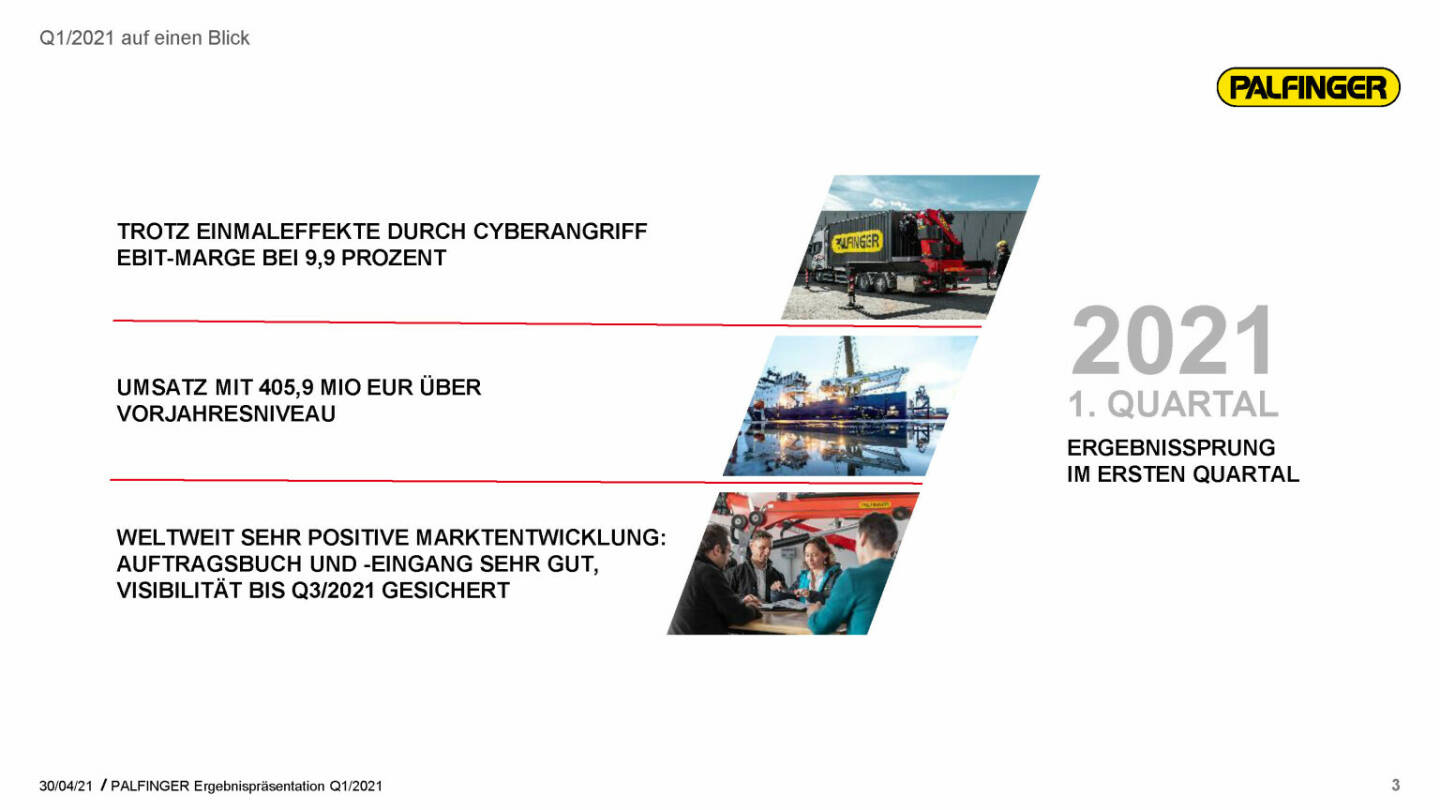 Palfinger - 2021 1. Quartal Ergebnissprung im ersten Quartal