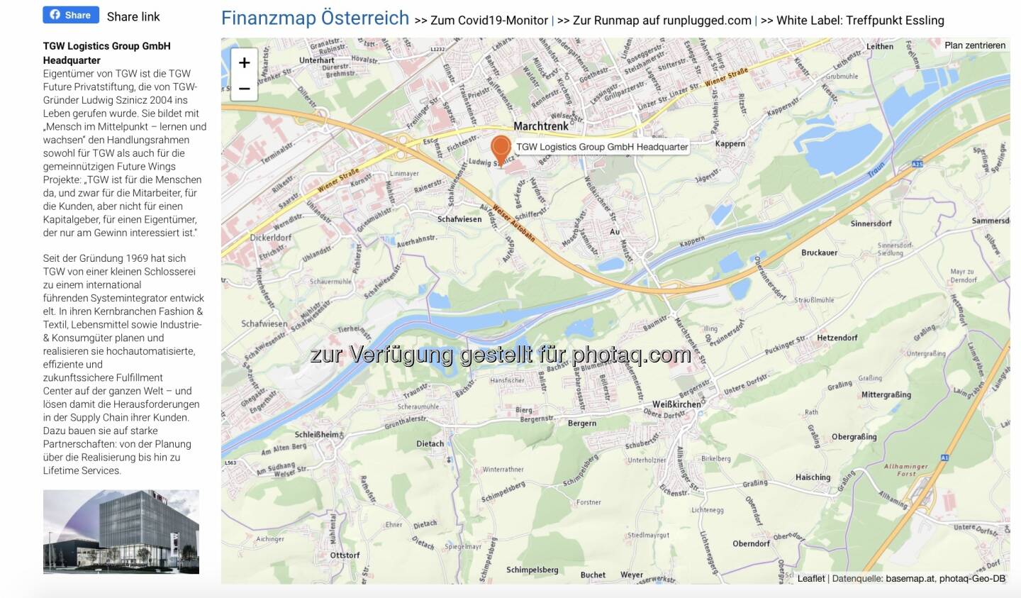 TGW Logistics Group GmbH Headquarter auf http://www.boerse-social.com/finanzmap