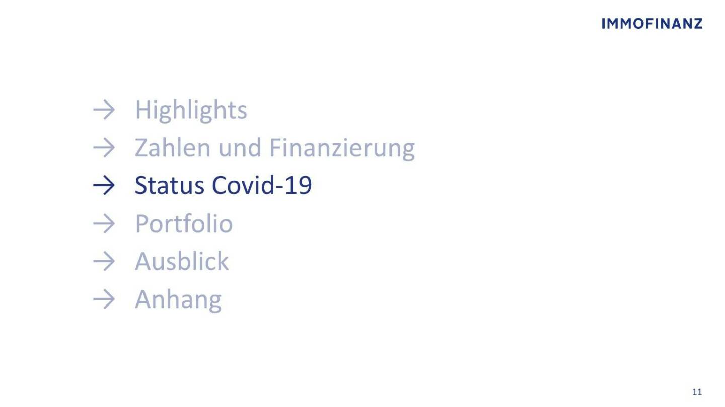 Immofinanz - Status Covid-19