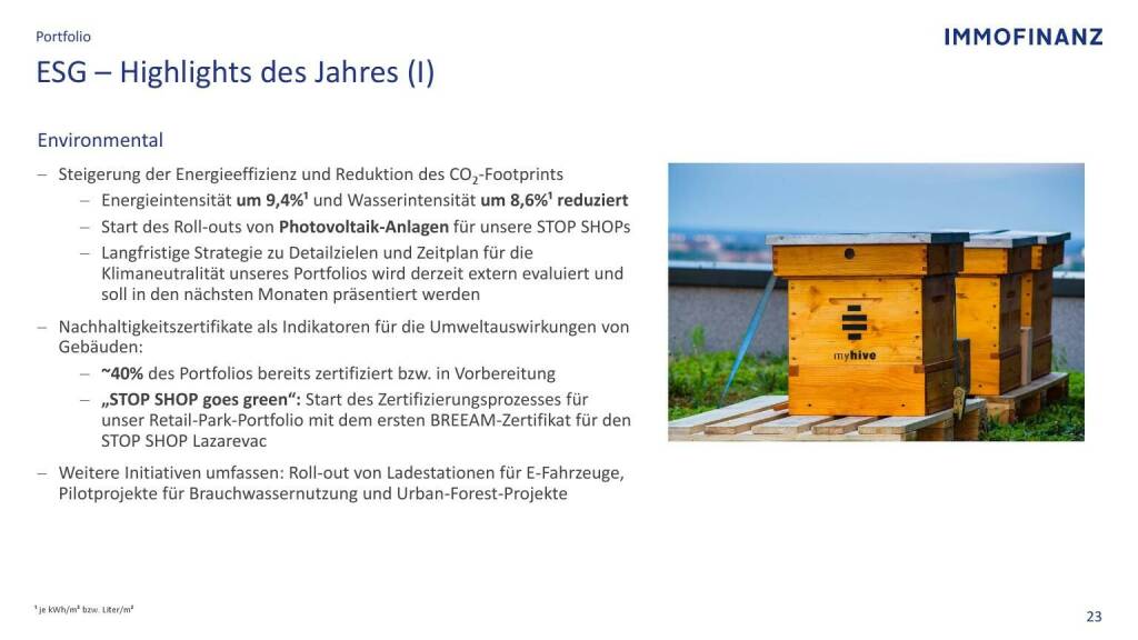 Immofinanz - ESG - Highlights des Jahres (I) (09.05.2021) 