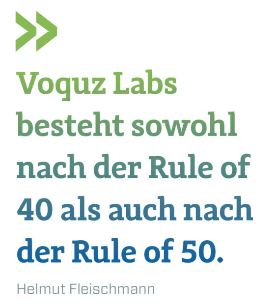 Voquz Labs besteht sowohl nach der Rule of 40 als auch nach der Rule of 50.
Helmut Fleischmann (15.05.2021) 