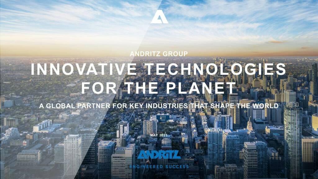 Andritz - Innovative technologies for the planet (16.05.2021) 
