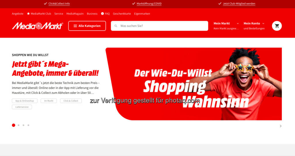 MediaMarkt Online GmbH (Bild: Screenshot Homepage MediaMarkt Mai 2021) (16.05.2021) 