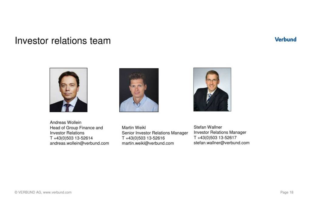 Verbund - Investor relations team  (17.05.2021) 