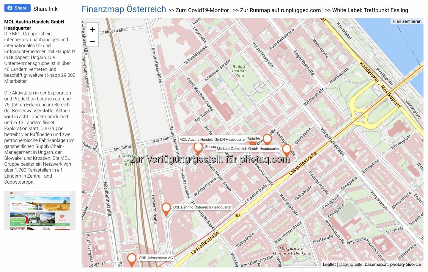 MOL Austria Handels GmbH Headquarter auf http://www.boerse-social.com/finanzmap