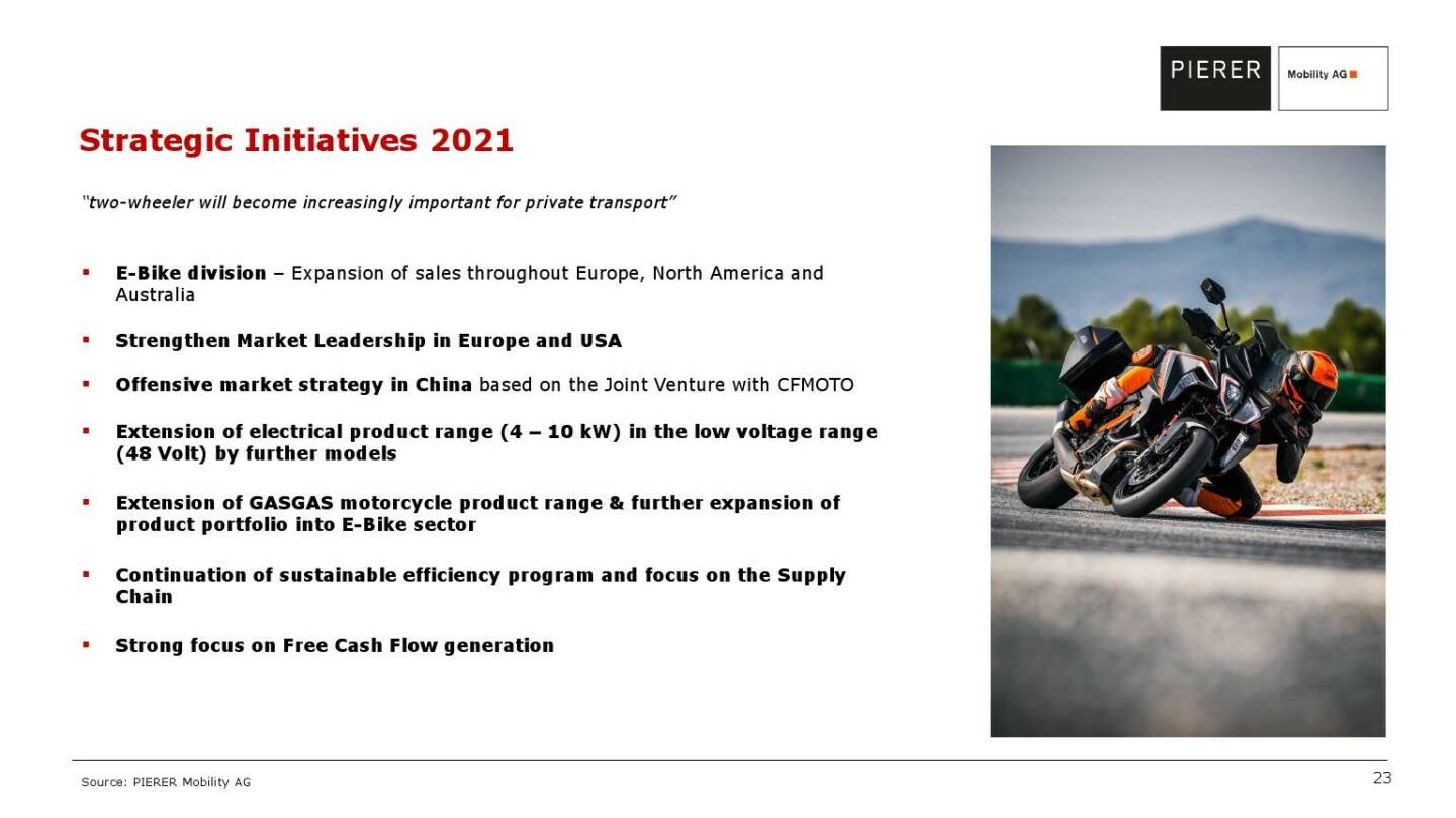 Pierer Mobility - Strategic initiatives 2021