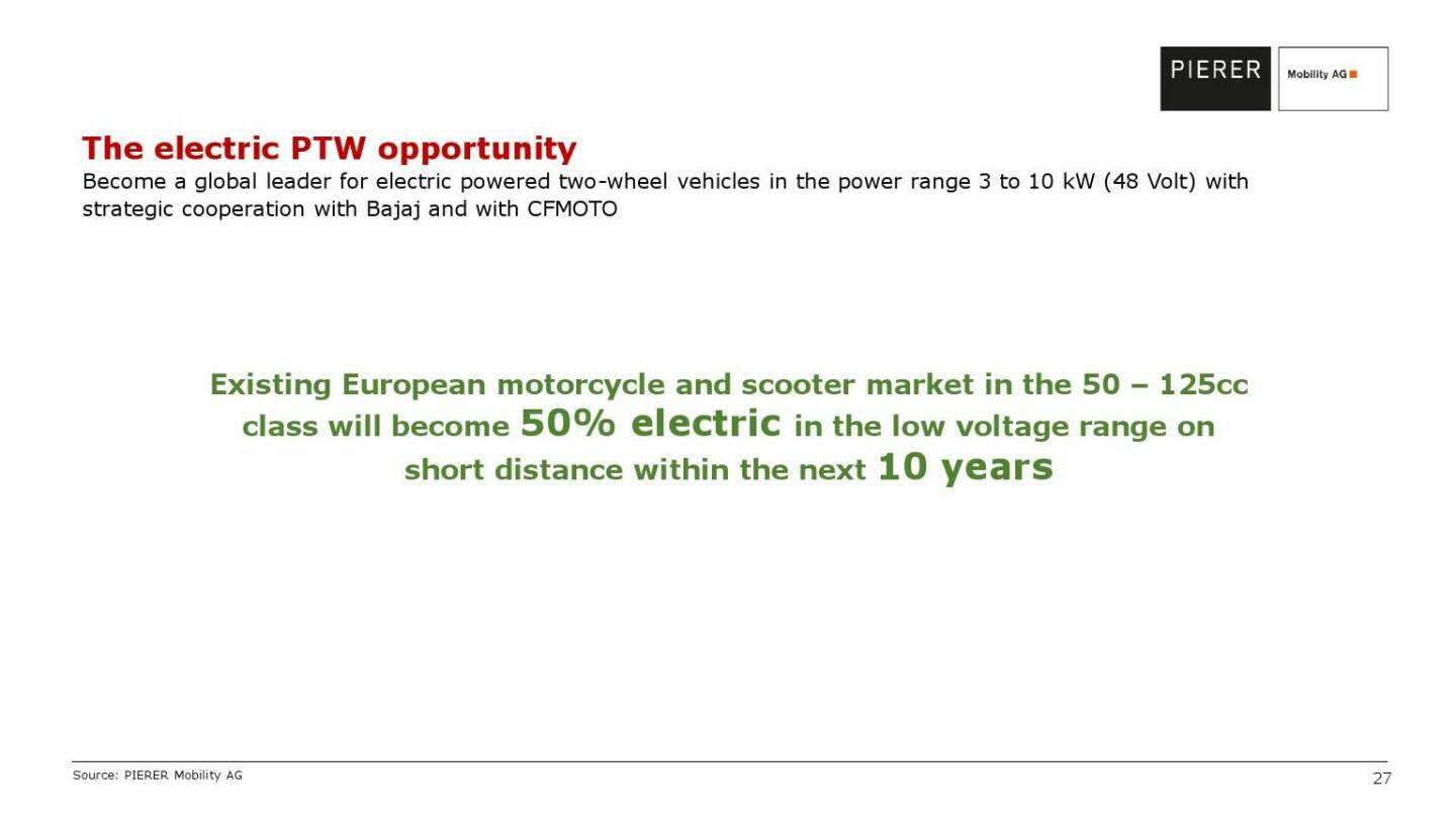 Pierer Mobility - The electric PTW opportunity 