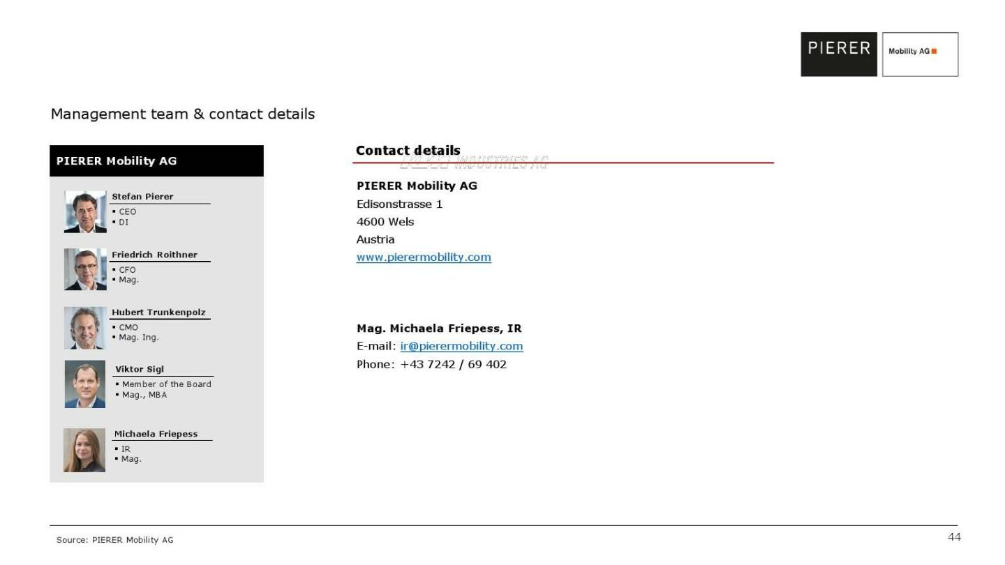 Pierer Mobility - Contact details 