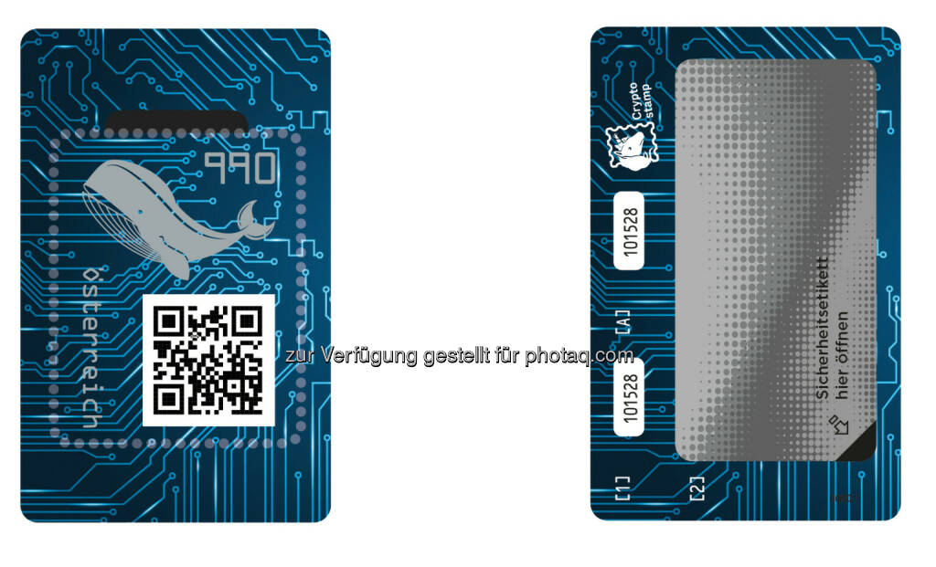 Crypto stamp 3.0: Der erste österreichische Briefmarkenblock mit eingebautem NFC-Chip und Crypto-Technologie. Credit: Österreichische Post, © Aussender (21.05.2021) 