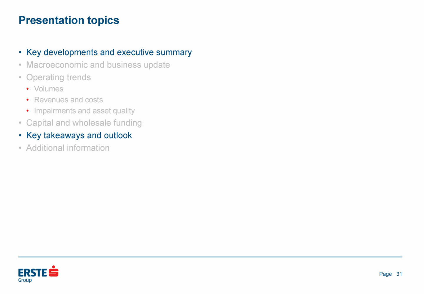 Erste Group - Key takeaways and outlook