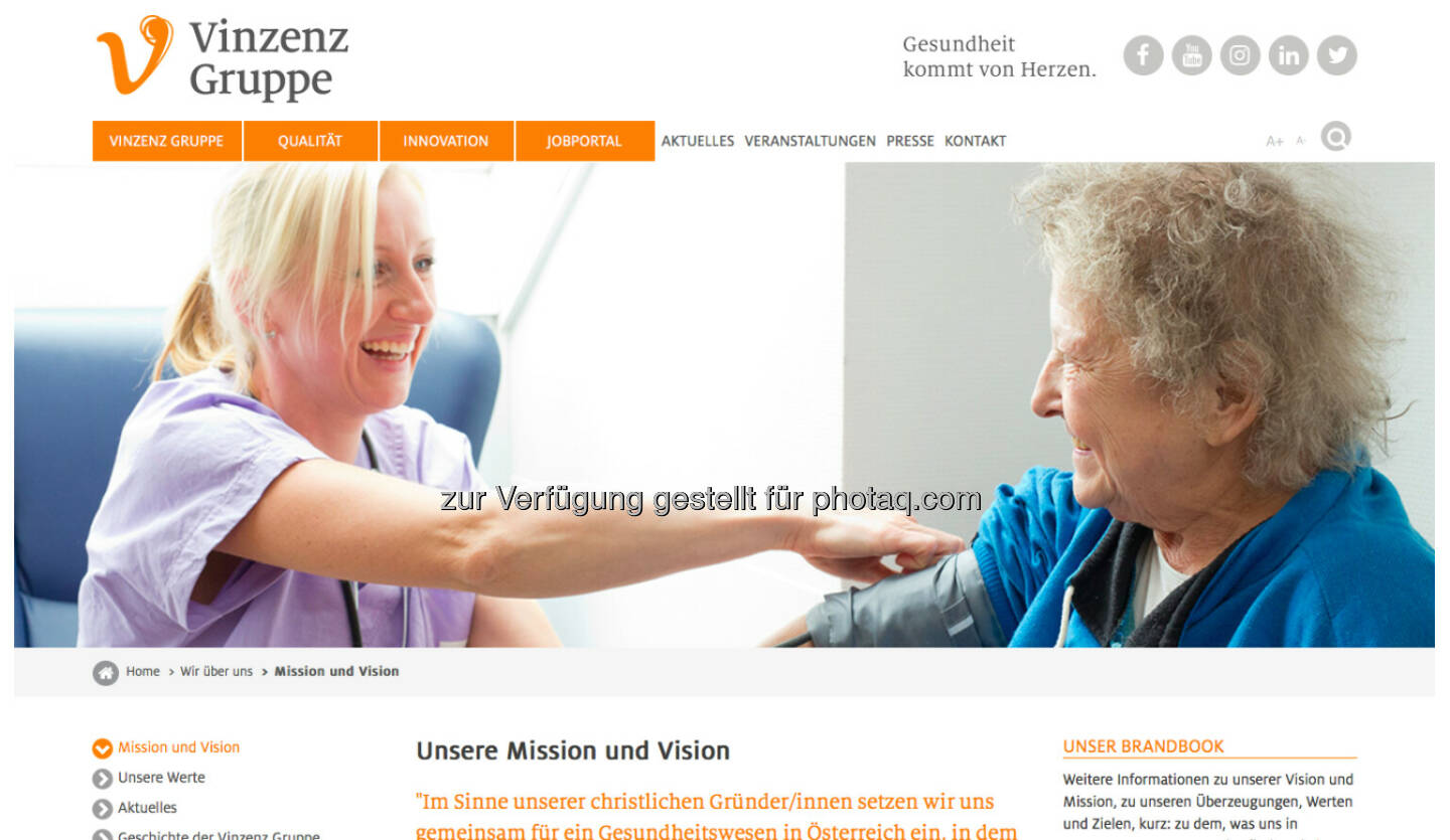 Vinzenz Gruppe (Bild: Screenshot Homepage Vinzenz Gruppe Mai 2021)