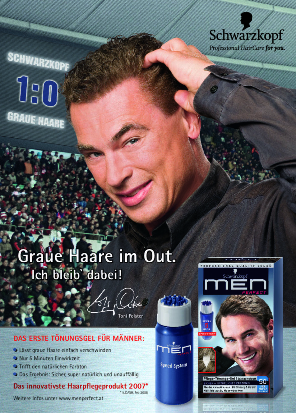 Schwarzkopf, Toni Polster - Sport Woche Anzeigen Euro 2008