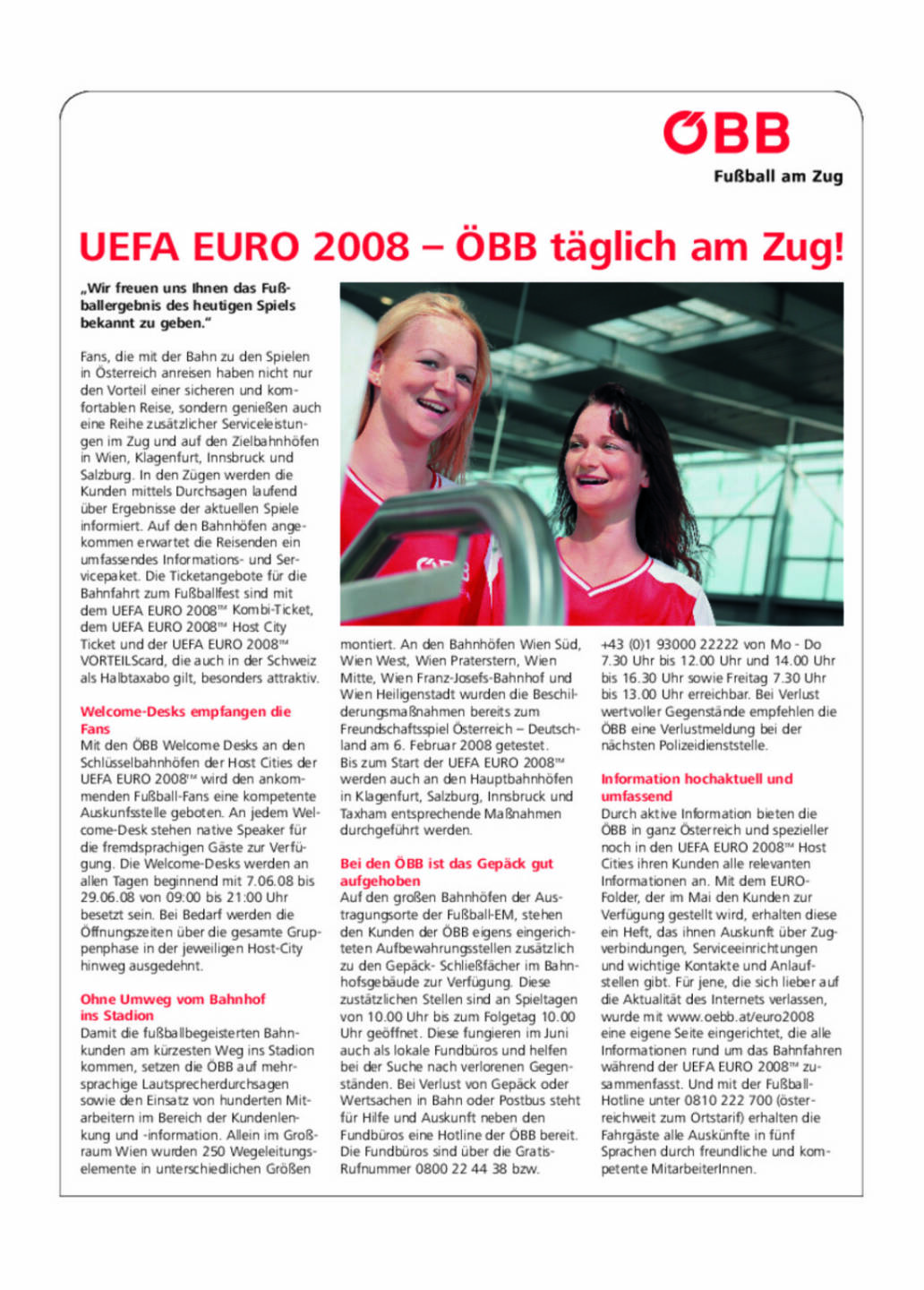 ÖBB - Sport Woche Anzeigen Euro 2008