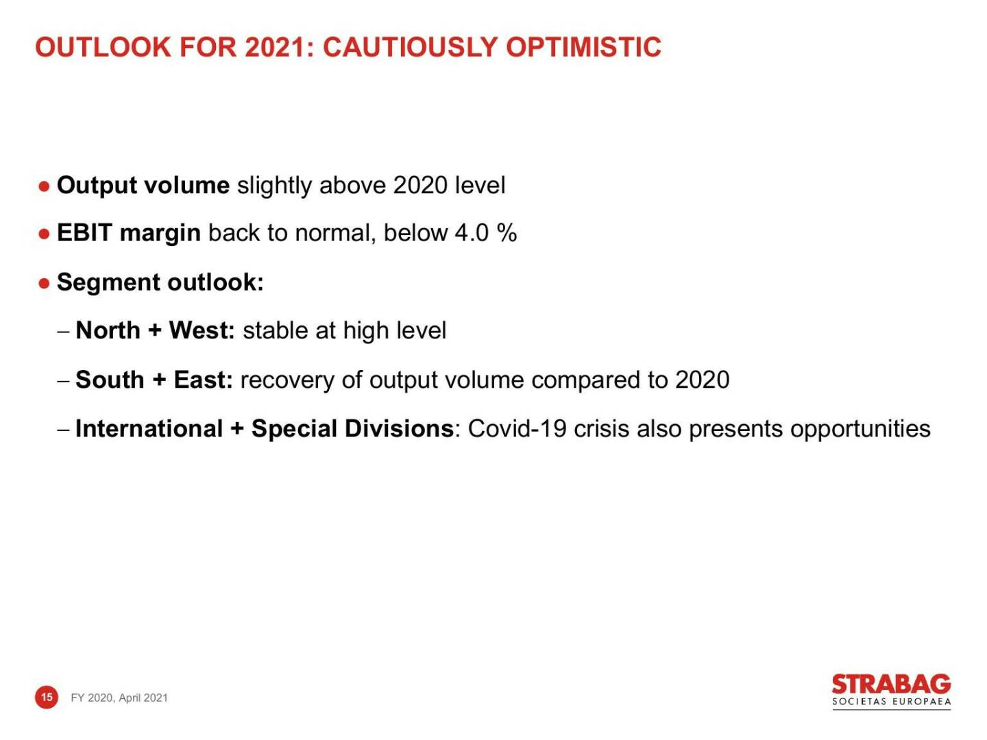 Strabag - Outlook for 2021