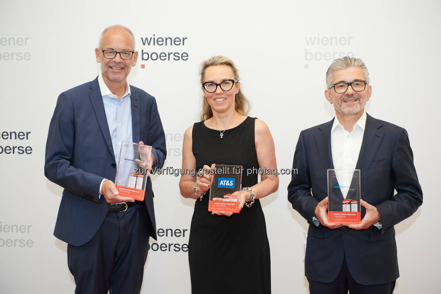 ATX-Preis: Heimo Scheuch (Wienerberger), Simone Faath (AT&S), Herbert Eibensteiner (voestalpine) - Wiener Börse Preis 2021