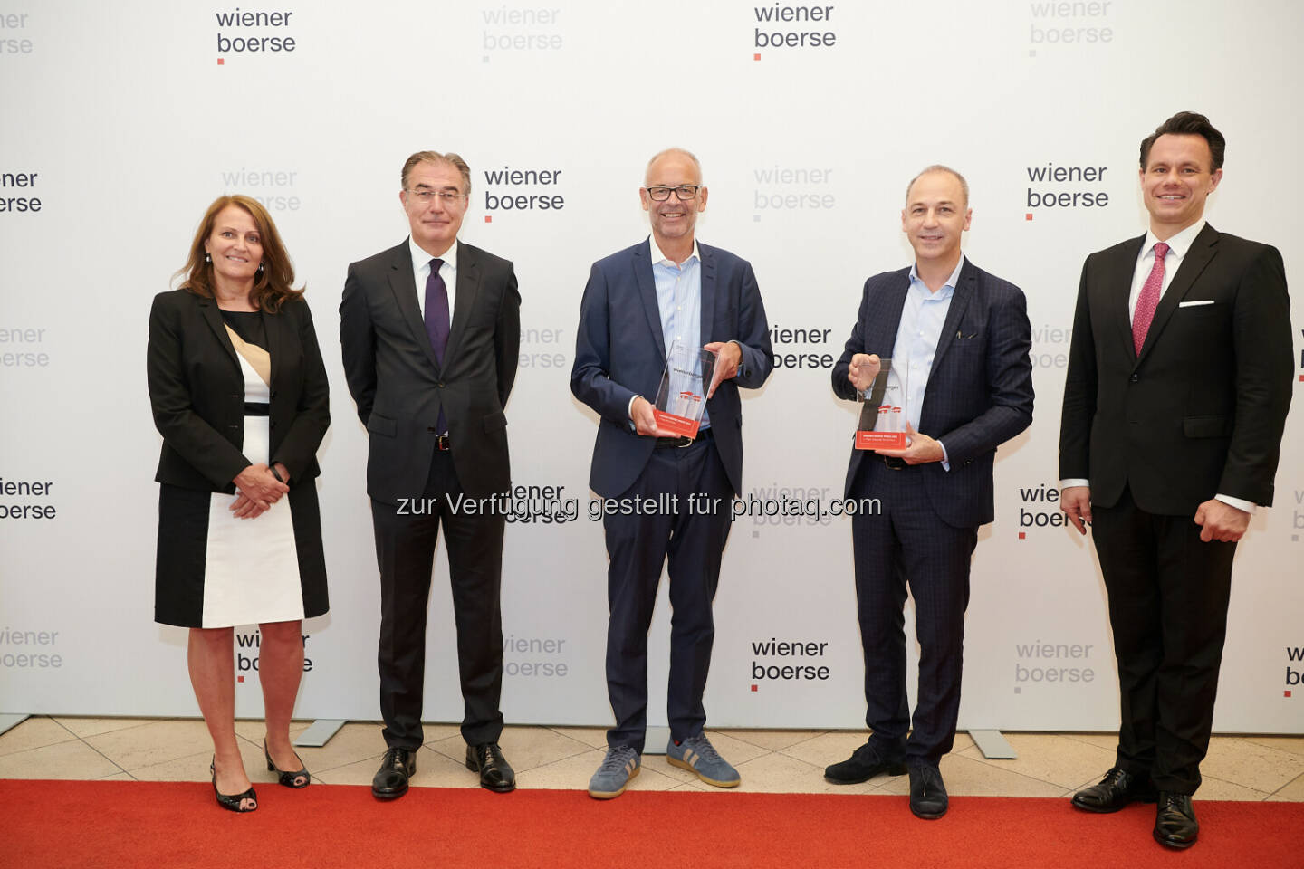 Andrea Herrmann, Fritz Mostböck (ÖVFA), Heimo Scheuch & Gerhard Hanke (Wienerberger), Christoph Boschan - Wiener Börse Preis 2021