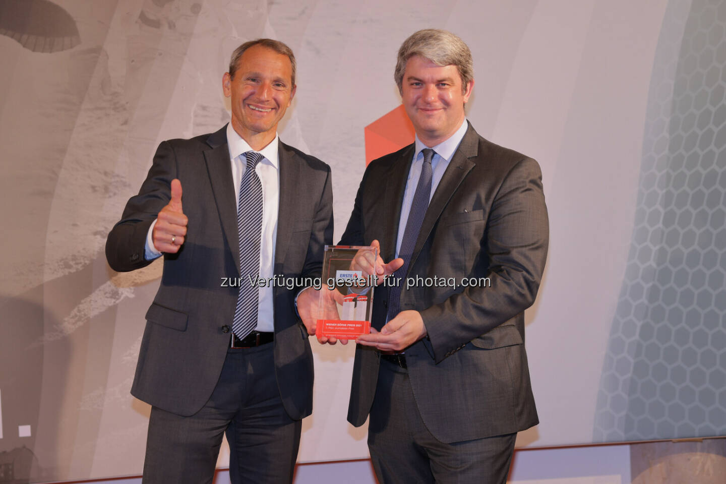 Erste Group CFO Stefan Dörfler & Pressesprecher Peter Klopf - Wiener Börse Preis 2021