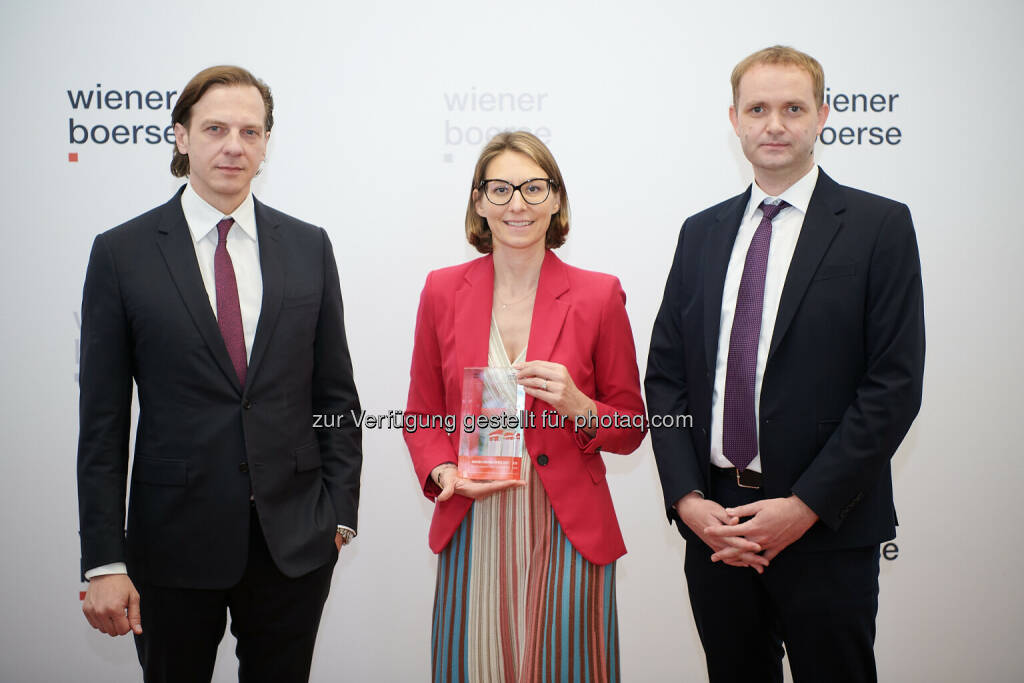 Agrana CFO Stefan Büttner, Nachhaltigkeitsbeauftragte Ulrike Middelhoff, IRO Hannes Haider - Wiener Börse Preis 2021 (22.06.2021) 