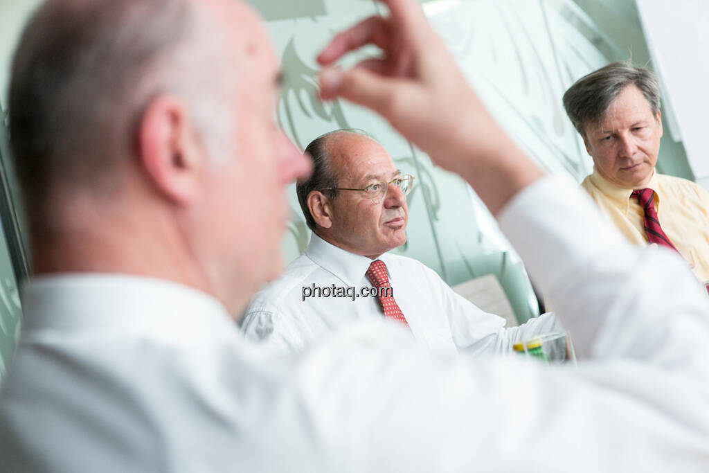 Wolfgang Nolz (Kapitalmarktbeauftragter, BMF), Michael Spiss (RCB), Heinrich Traumüller (Büro des Kapitalmarktbeauftragten, BMF), © finanzmarktfoto.at/Martina Draper (06.08.2013) 