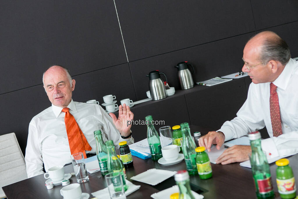 Wolfgang Nolz (Kapitalmarktbeauftragter, BMF), Michael Spiss (RCB), © finanzmarktfoto.at/Martina Draper (06.08.2013) 