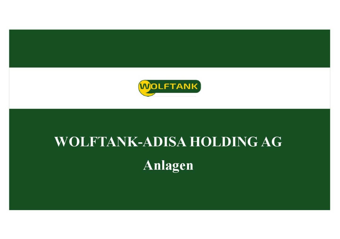 Wolftank - Anlagen