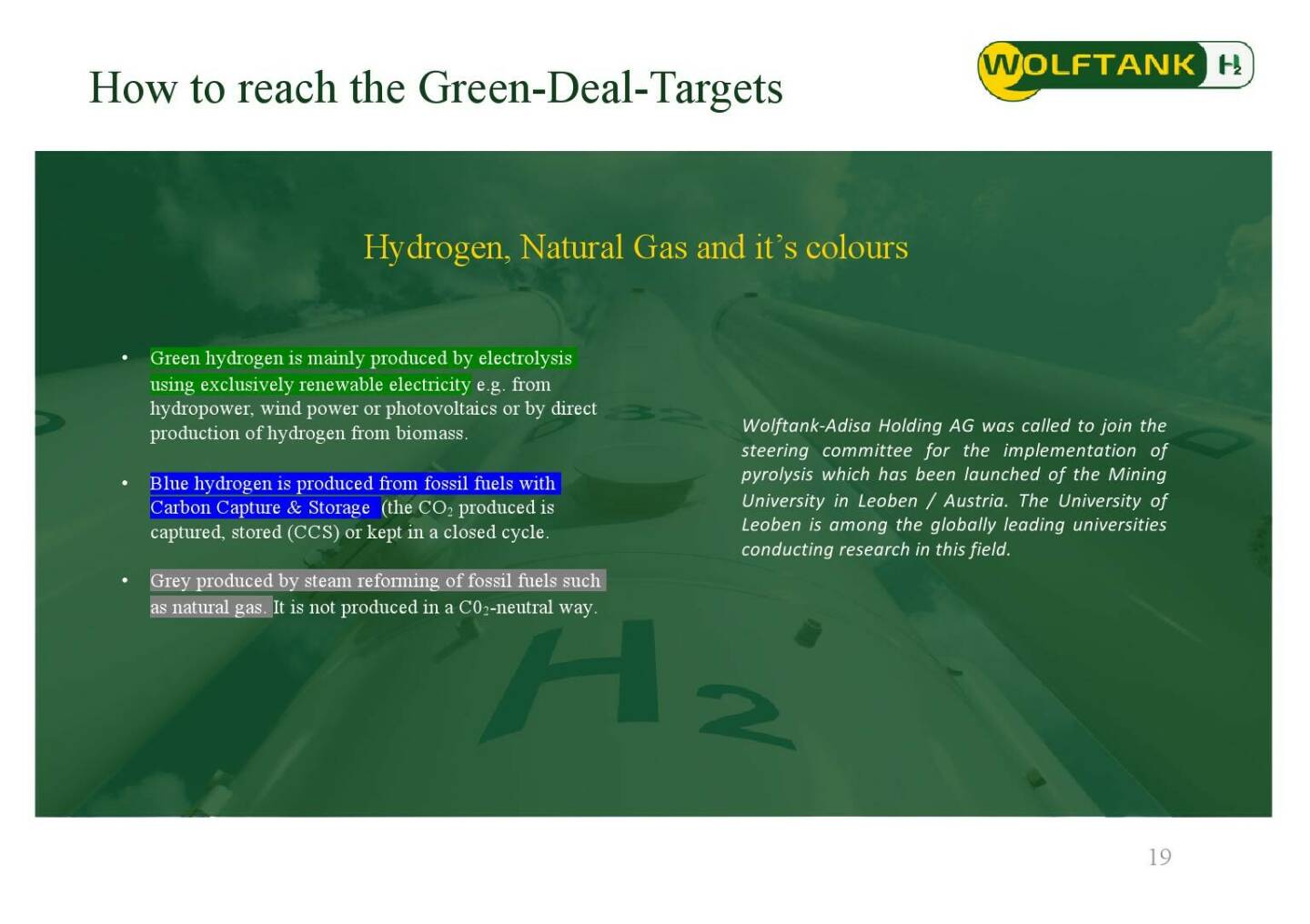 Wolftank - How to reach the Green-Deal-Targets