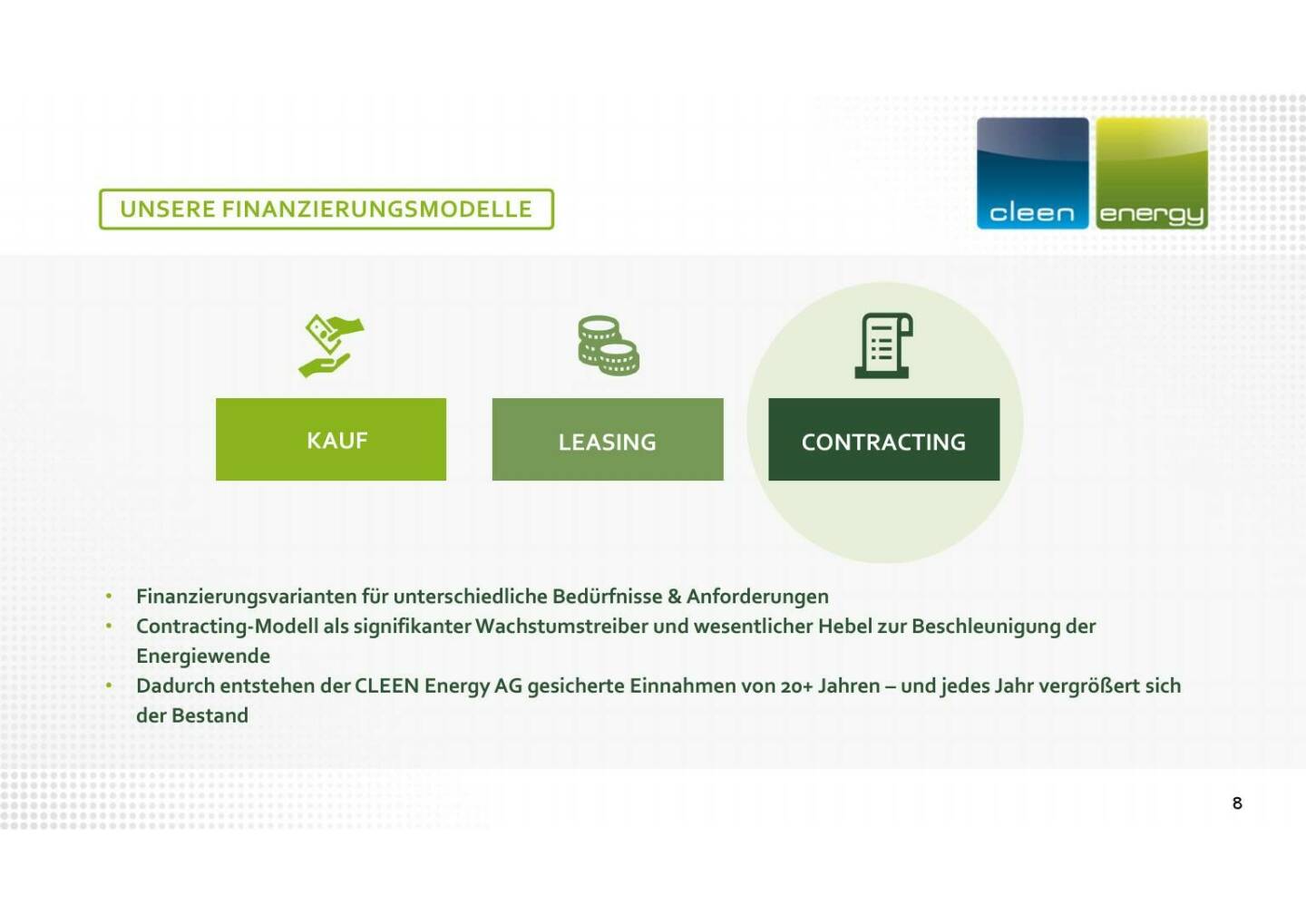 Cleen Energy - Unsere Finanzierungsmodelle