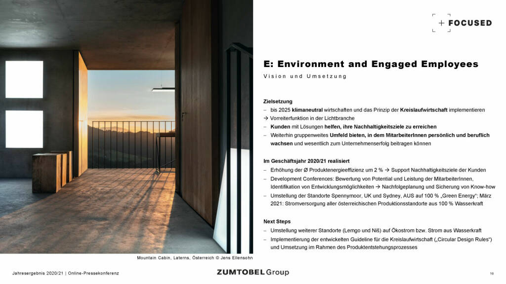 Zumtobel - Environment and Engaged Employees (05.07.2021) 