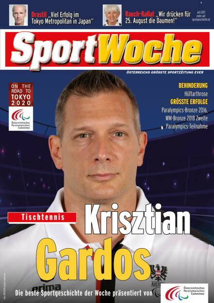 Krisztian Gardos - Behinderung Hüftarthrose, Größte Erfolge Paralympics-Bronze 2016, WM-Bronze 2018, Zweite Paralympics-Teilnahme (22.08.2021) 