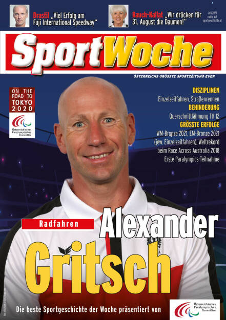 Alexander Gritsch - Disziplinen Einzelzeitfahren, Straßenrennen, Behinderung Querschnittlähmung TH 12, Größte Erfolge WM-Bronze 2021, EM-Bronze 2021 (jew. Einzelzeitfahren), Weltrekord beim Race Across Australia 2018, Erste Paralympics-Teilnahme (22.08.2021) 