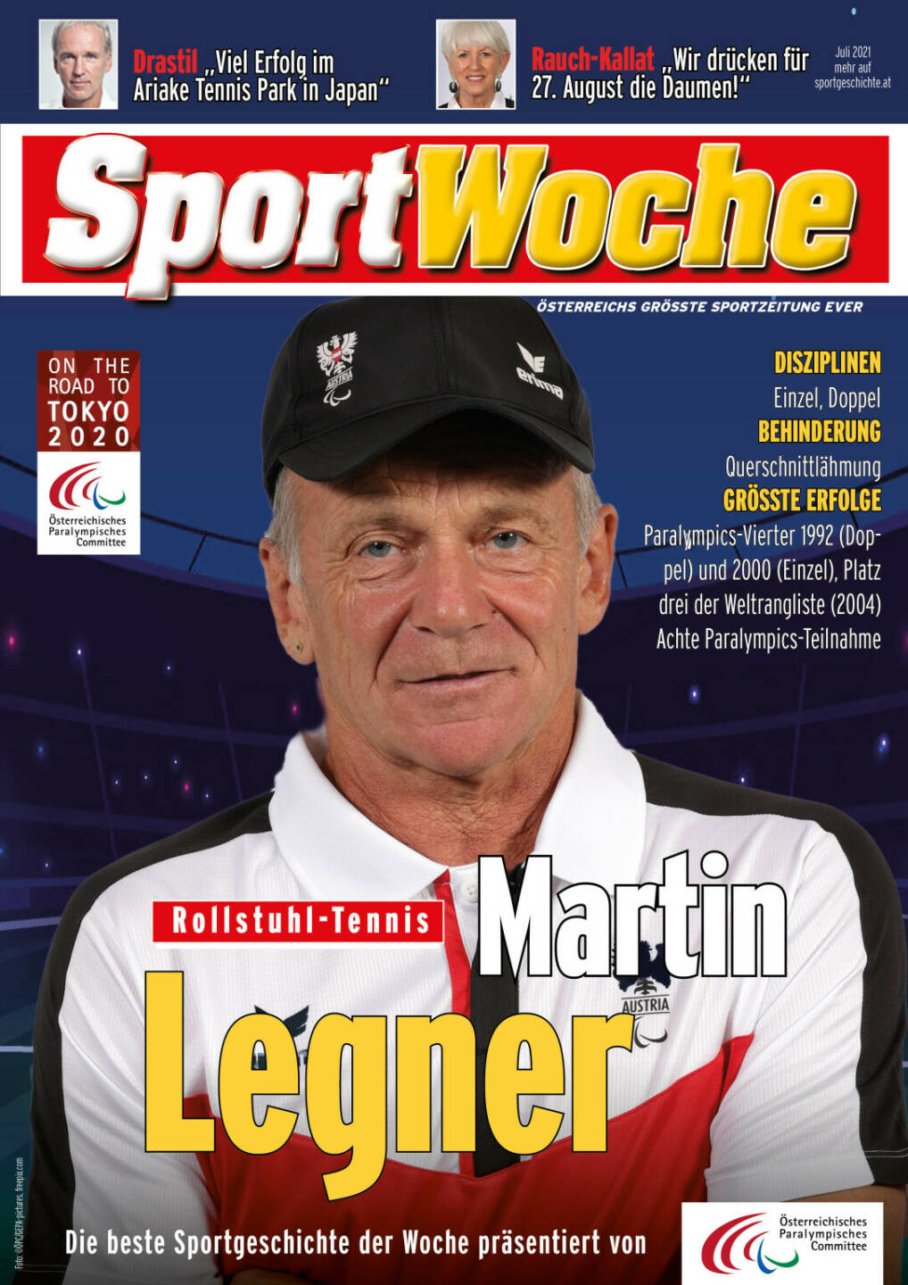 Martin Legner - Disziplinen Einzel, Doppel, Behinderung Querschnittlähmung, Größte Erfolge Paralympics-Vierter 1992 (Doppel) und 2000 (Einzel), Platz drei der Weltrangliste (2004), Achte Paralympics-Teilnahme