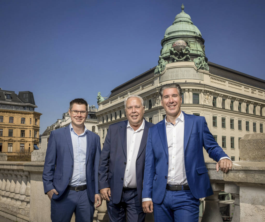 3SI Immogroup: 3SI Immogroup kauft großflächiges Neubau-Areal in 1030 Wien; sls Bauträger und Immobilienentwickler im Neubausegment hoch aktiv und erfolgreich: Claus, Harald und Michael Schmidt. (v.l.n.r.) Fotocredit:© 3SI Immogrpup | www.stefanjoham.com (23.08.2021) 