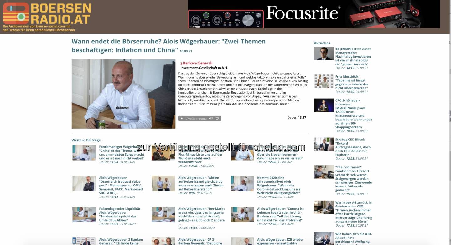 Alois Wögerbauer auf http://www.boersenradio.at