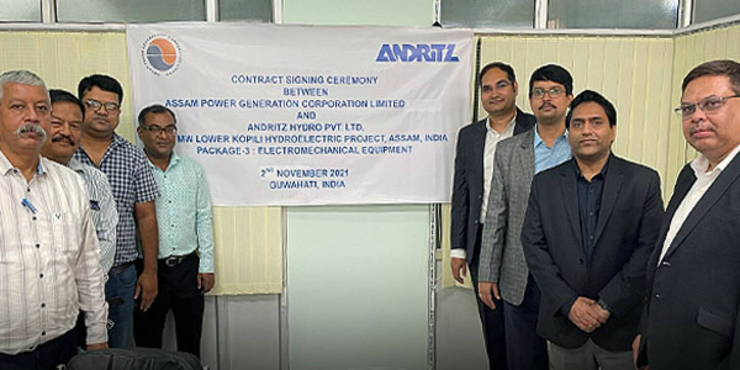 ANDRITZ liefert die komplette elektromechanische Ausrüstung für das neue Wasserkraftwerk Lower Kopili, Indien, Vertragsunterzeichnung für das Lower Kopili-Wasserkraftwerk © ANDRITZ