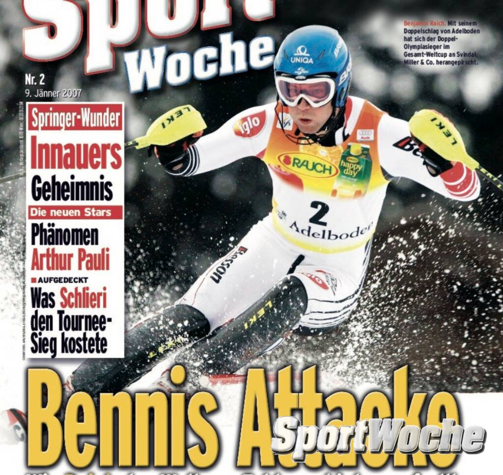 12.11.2021: #sportgeschichte: Heute vor 15 Jahren feierte @benjamin_raich in #levi #finnland seinen 11. von 14 #slalom-Siegen im @fisalpine #weltcup , es war sein 24. Weltcupsieg von 36. #benniraich #marliesraich #oesv #schröcksnadel #sportwoche , © Bilder aus der SportWoche (08.12.2021) 