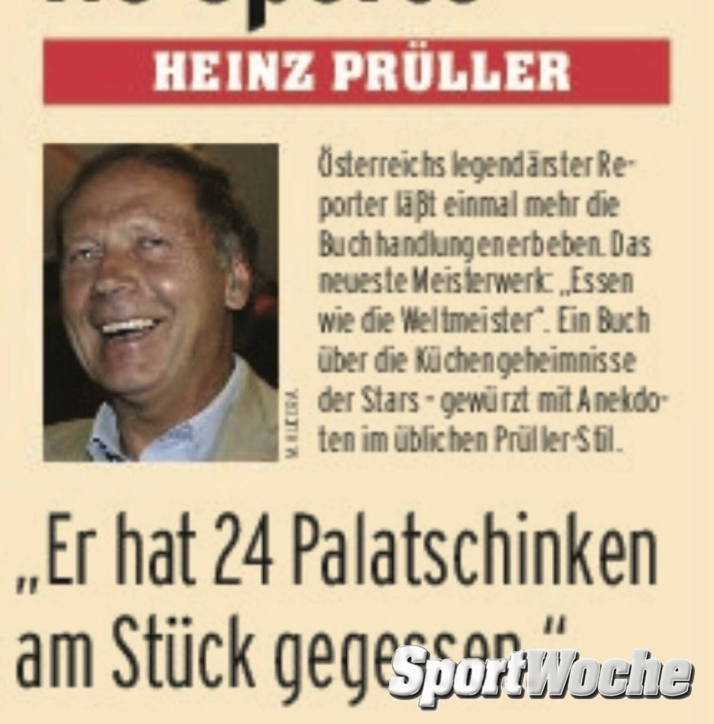 30.04.2021: sportgeschichte.at #sportgeschichte Alles Gute #heinzprüller zum 80er. Vor 15 Jahren schrieb die #sportwoche über ein #kochbuch des @f1 Kultreports. Darin steht u.a., dass Ex @fkaustriawien Striker #alfreddrabits 24 #palatschinken am Stück essen konnte Aufruf: Unter dem Motto Wir sind stolz auf Österreichs Sportgeschichte suchen wir Partner - ab der nächsten Ausgabe des Börse Social Magazine (http://www.boerse-social.com/magazine) wird es fix auf den letzten Seiten (und umgedreht) mind 15 Seiten Sport Woche im Original Layout geben. Wir suchen dazu bis zu 100 Partner, die bis Jahresende je 500 Euro zzgl. Steuern einwerfen. Leistungen werden u.a. sein: - 1/2 Sujet Werbung - Logoplatz in Print und online - ein zugemailter Text: „Wie wir bei XY den Sport unterstützen“ - Free Abo des Printprodukts Wer bisher dabei ist: http://www.sportgeschichte.at/wall Mailto:christian.drastil@sportgeschichte.at 