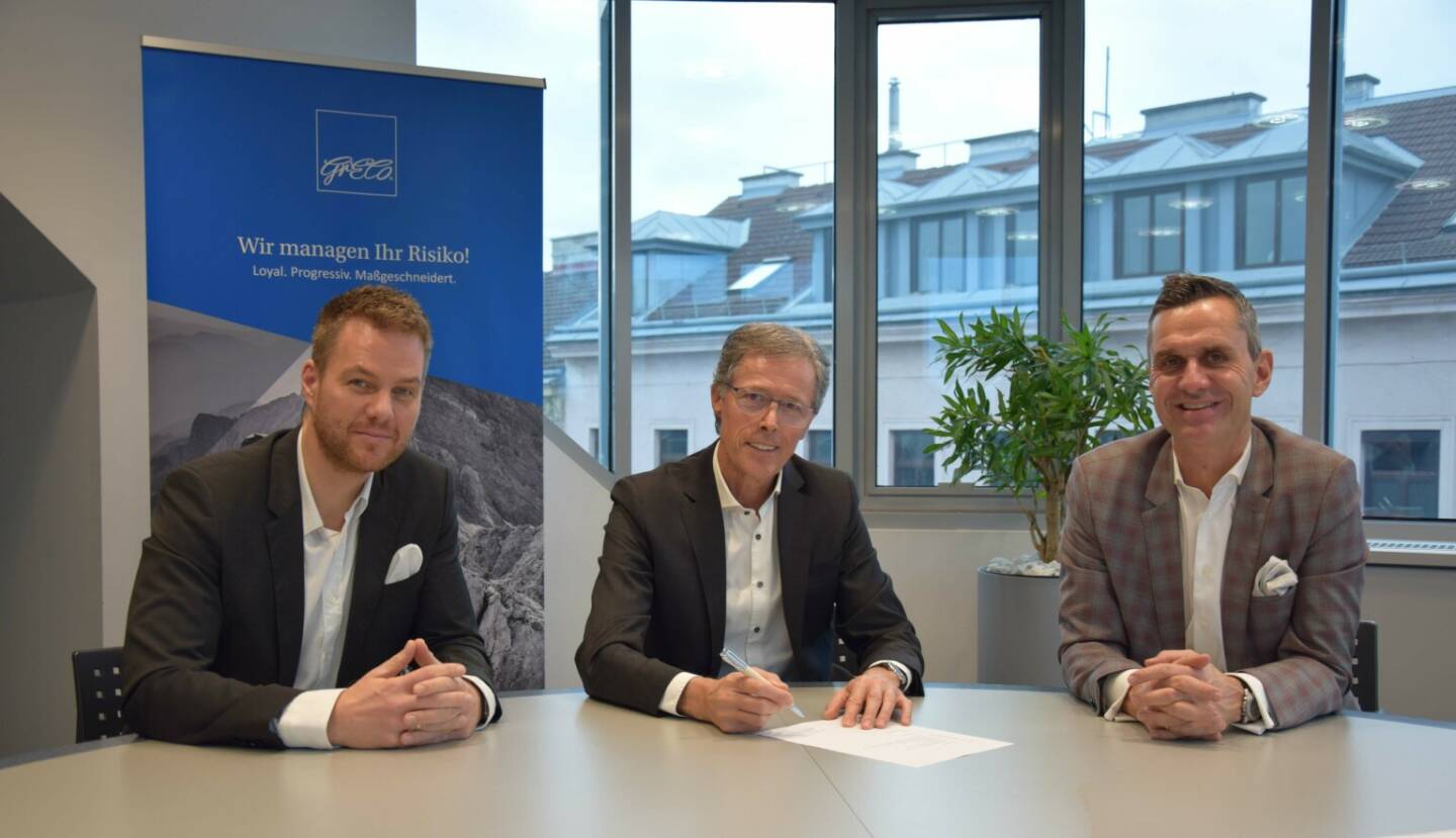 GrECo International Holding AG: GrECo International übernimmt Versicherungsmakler Westreicher; v.l.n.r. Andreas Schmitt, Vorstand GrECo Risiko- und Versicherungstechnik; Gerhard Westreicher; Christoph Repolust, Vorstand GrECo Sales & Account Management - Credit: GrECo