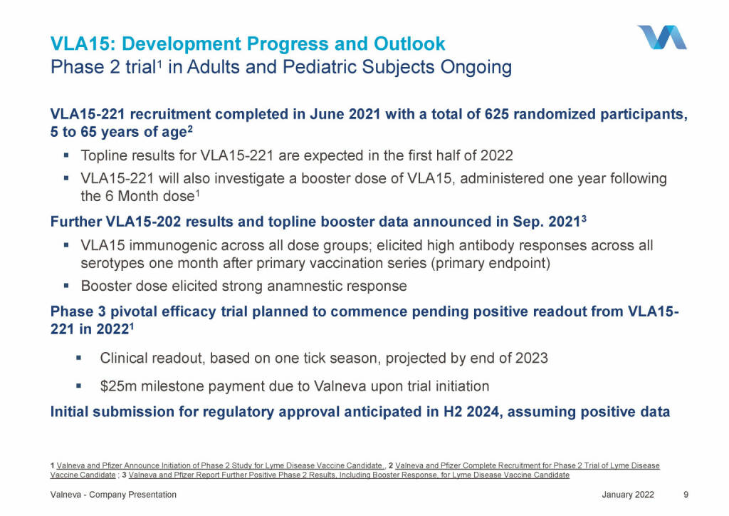 Valneva - VLA15: Development Progress and Outlook (18.01.2022) 