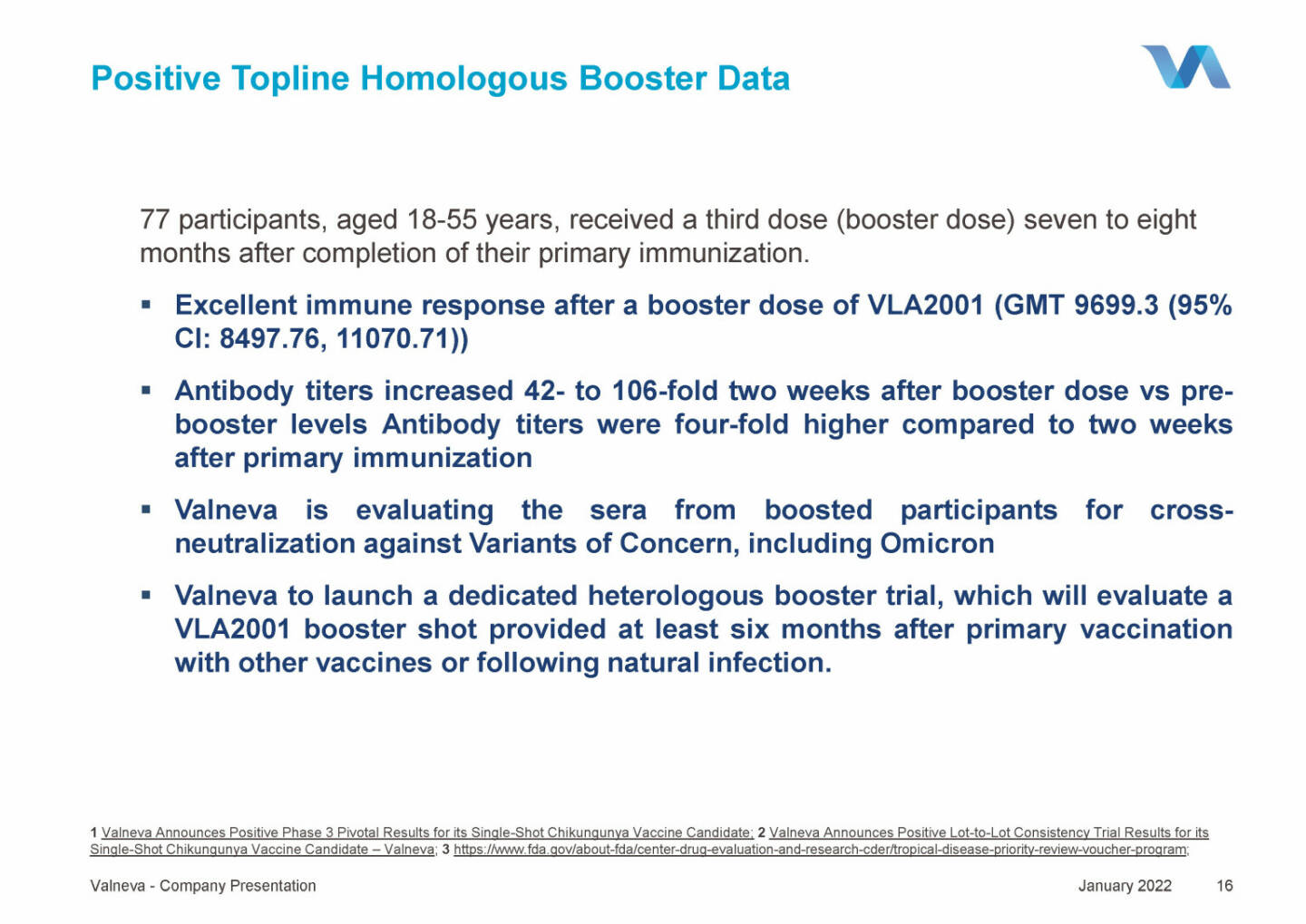 Valneva - Positive Topline Homologous Booster Data