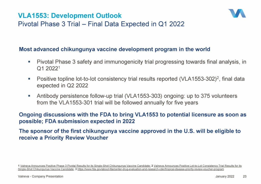 Valneva - VLA1553: Development Outlook (18.01.2022) 