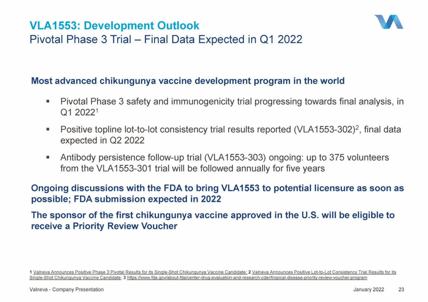 Valneva - VLA1553: Development Outlook