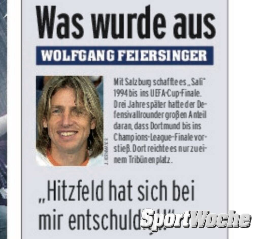 30.01.2022: Happy Birthday, #wolfgangfeiersinger , zum 57er. 46 Spiele im @oefb_1904 Team , © Bilder aus der SportWoche (30.01.2022) 