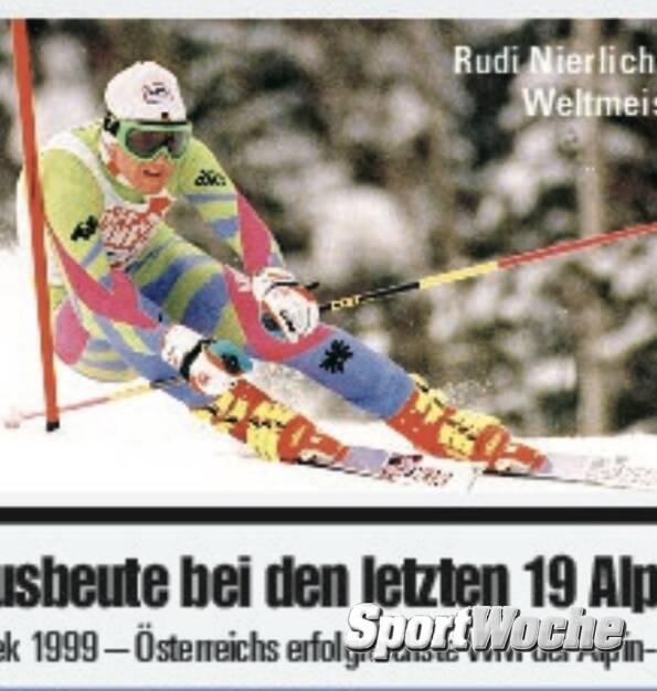 09.02.2022: Heue 33 Jahre her: Der unvergessliche #rudinierlich holte 1989 im WM-#rtl von @vail.colorado Gold, er wurde in diesem Jahr auch @sporthilfe.at #sportlerdesjahres #rip , © Bilder aus der SportWoche (10.02.2022) 