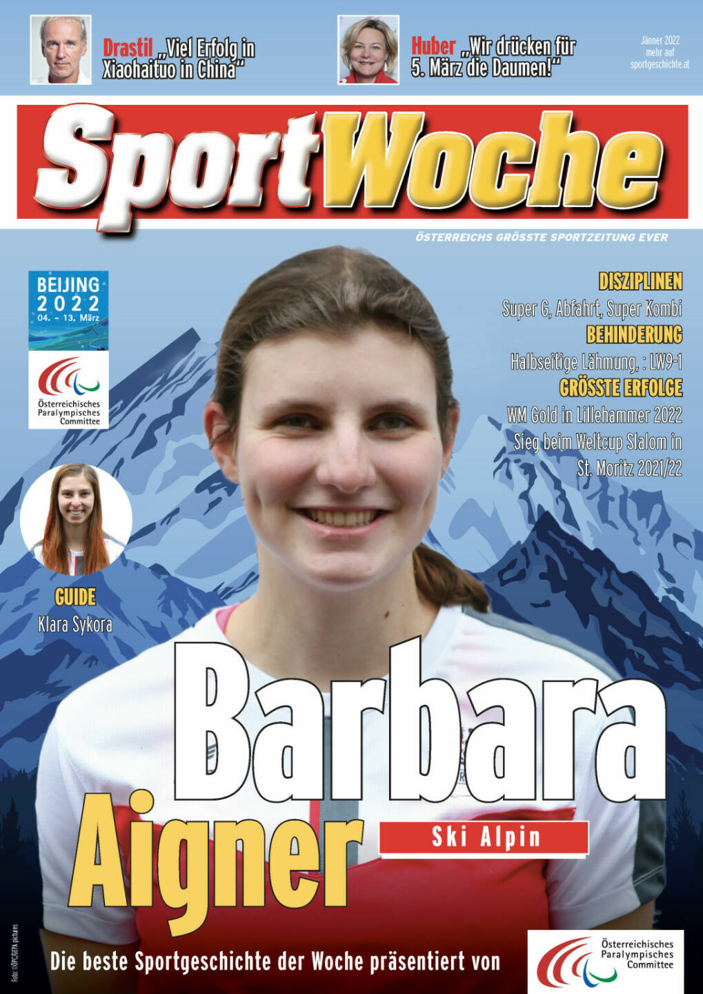 Barbara Aigner - Disziplinen Super G, Abfahrt, Super Kombi, Behinderung Halbseitige Lähmung, : LW9-1, Größte Erfolge  WM Gold in Lillehammer 2022, Sieg beim Weltcup Slalom in St. Moritz 2021/22
